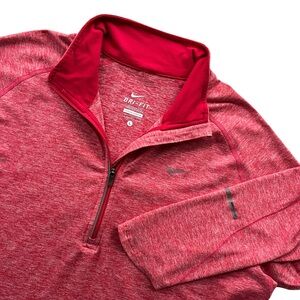 Nike Dri-Fit Women’s L Red, Element 1/4 Zip Athletic Pullover Sporty Performance